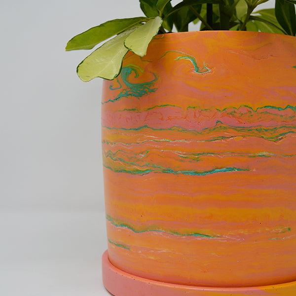 Handmade Oahu Plant Pot with Saucer