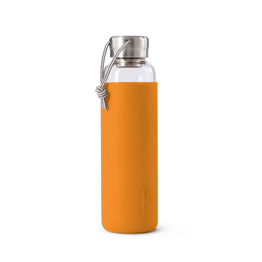 Orange Glass Water Bottle 600ml