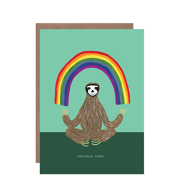 Rainbow Sloth Birthday Card
