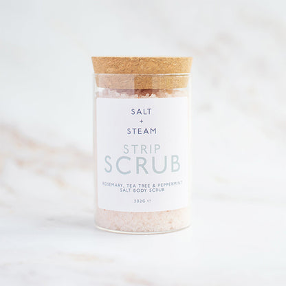 Strip Scrub - Rosemary, Tea Tree &amp; Peppermint Vegan Salt Body Scrub 302gr
