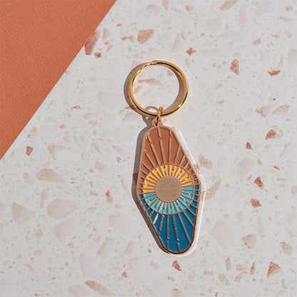 Sea and Sun Enamel Handmade Keychain