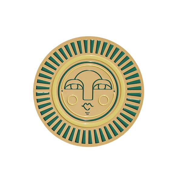 The Sunny Face Coaster In Teal