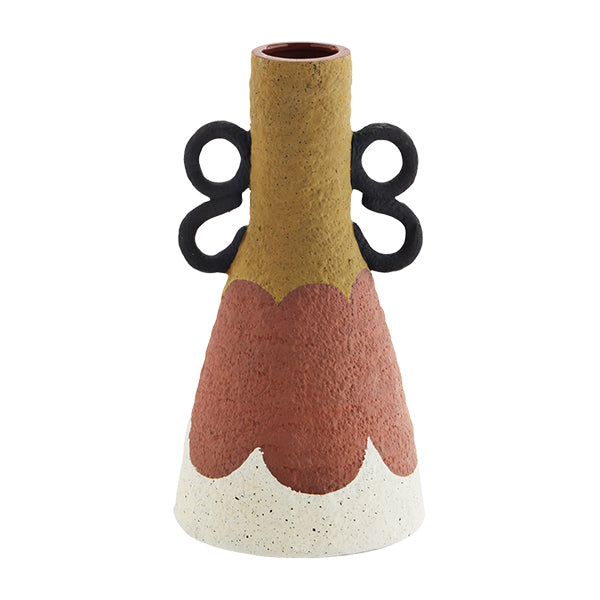 Hand Painted Terracotta Vase with Handles