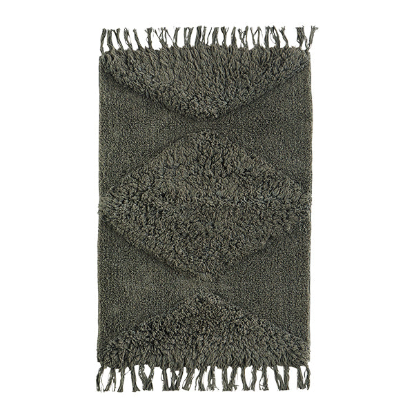 Grey Cotton Bath Mat Rug